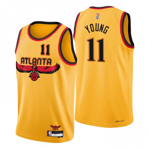 Atlanta Atlanta Hawks #11 Trae Young Mens Gold 2021/22 Swingman Jersey - City Edition Mens