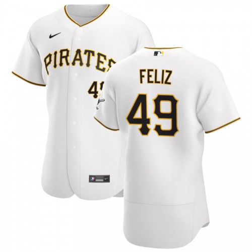 Pittsburgh Pittsburgh Pirates #49 Michael Feliz Men's White Home 2020 Authentic Player Jersey Men's