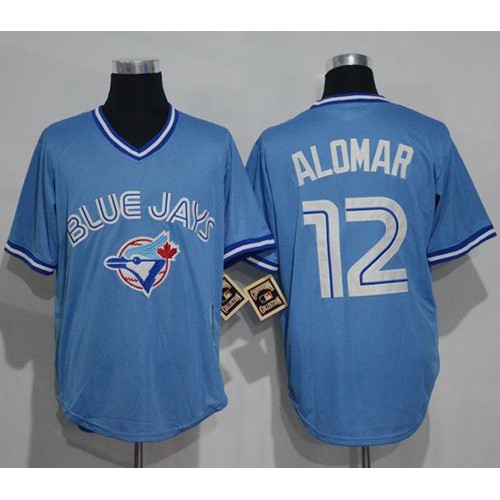Toronto Blue Jays #12 Roberto Alomar Light Blue Cooperstown Throwback Stitched Jersey Men's