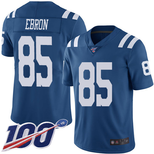 Indianapolis Colts #85 Eric Ebron Royal Blue Men's Stitched Limited Rush 100th Season Jersey Men's