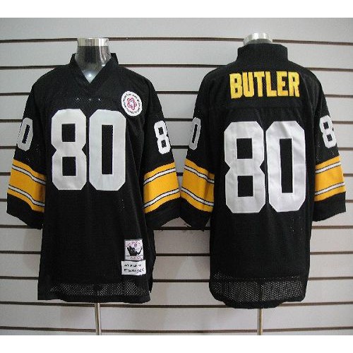 Mitchell And Ness Pittsburgh Steelers #80 Jack Butler Black Stitched Jersey Men's