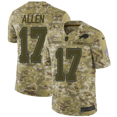 Bills #17 Josh Allen Camo Men's Stitched Limited 2018 Salute To Service Jersey