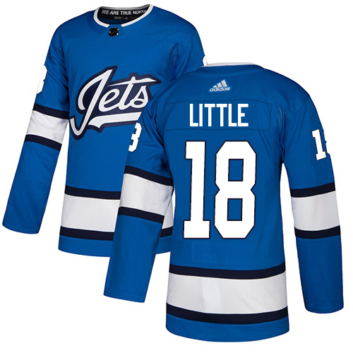 Adidas Winnipeg Jets #18 Bryan Little Blue Alternate Authentic Stitched Jersey Men's