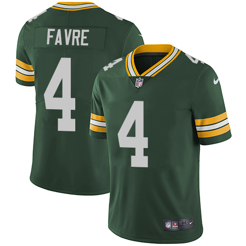 Green Bay Packers #4 Brett Favre Green Team Color Youth Stitched Vapor Untouchable Limited Jersey Youth