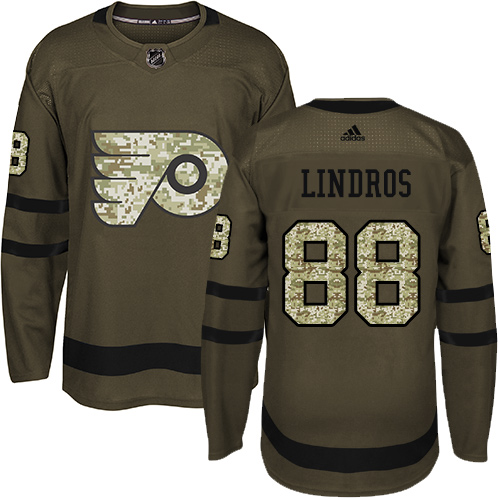 Adidas Philadelphia Flyers #88 Eric Lindros Green Salute to Service Stitched Youth Jersey Youth