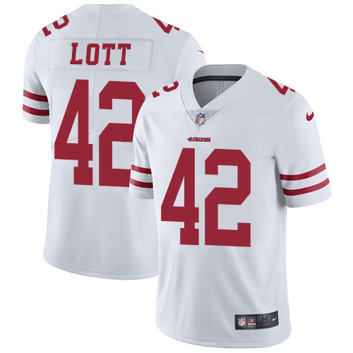 San Francisco 49ers #42 Ronnie Lott White Youth Stitched Vapor Untouchable Limited Jersey Youth