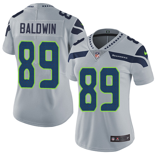 Seattle Seahawks #89 Doug Baldwin Grey Alternate Women's Stitched Vapor Untouchable Limited Jersey Womens