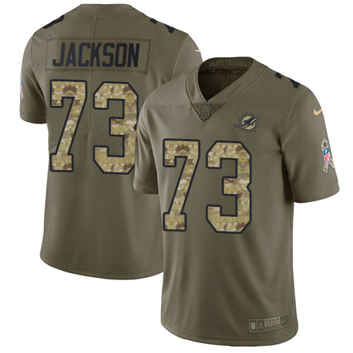 Miami Dolphins #73 Austin Jackson Olive/Camo Youth Stitched Limited 2017 Salute To Service Jersey Youth