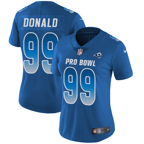 Rams #99 Aaron Donald Royal Women's Stitched Limited NFC 2018 Pro Bowl Jersey