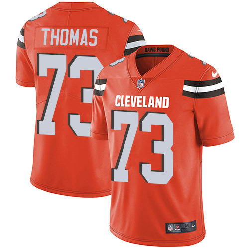 Browns #73 Joe Thomas Orange Alternate Men's Stitched Vapor Untouchable Limited Jersey