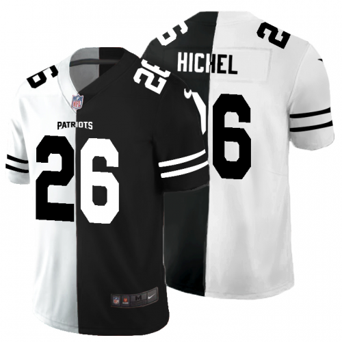 New England New England Patriots #26 Sony Michel Men's Black V White Peace Split Vapor Untouchable Limited Jersey Men's