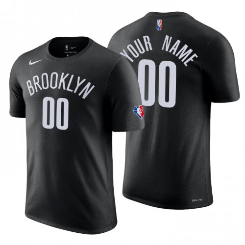 Brooklyn Nets Custom Black Men's 2021-22 75th Anniversary Diamond T-Shirt