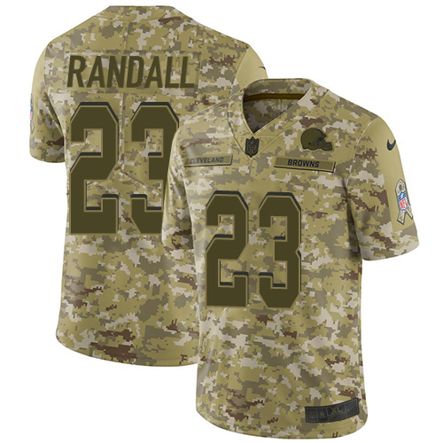 Cleveland Browns #23 Damarious Randall Camo Youth Stitched Limited 2018 Salute to Service Jersey Youth