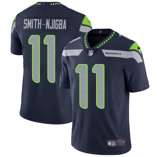 Seahawks #11 Jaxon Smith-Njigba Steel Blue Team Color Men's Stitched Vapor Untouchable Limited Jersey