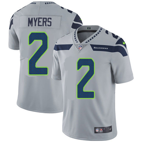 Seattle Seahawks #2 Jason Myers Grey Alternate Men's Stitched Vapor Untouchable Limited Jersey Men's