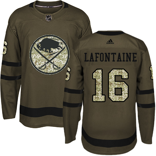 Adidas Buffalo Sabres #16 Pat Lafontaine Green Salute to Service Stitched Jersey Men's