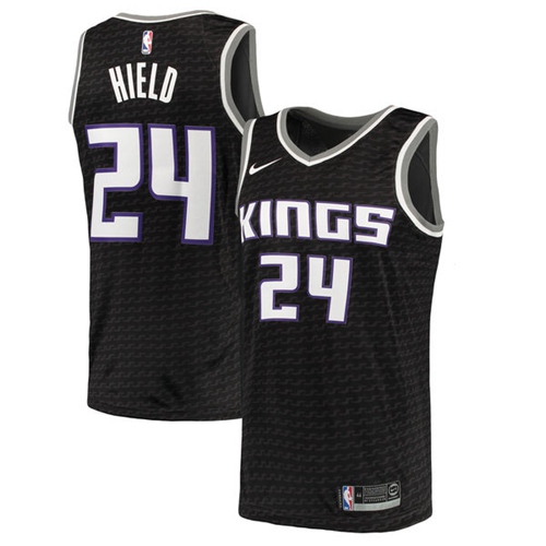 Sacramento Kings #24 Buddy Hield Black Swingman Statement Edition Jersey Mens