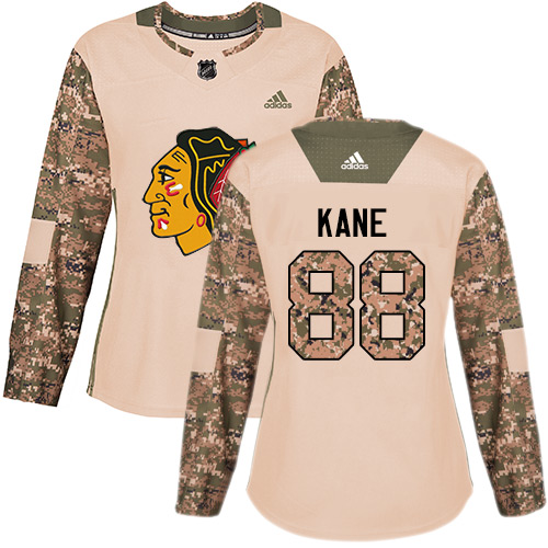 Adidas Chicago Blackhawks #88 Patrick Kane Camo Authentic 2017 Veterans Day Women's Stitched Jersey Womens