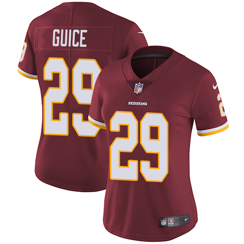 Washington Commanders #29 Derrius Guice Burgundy Red Team Color Women's Stitched Vapor Untouchable Limited Jersey Womens
