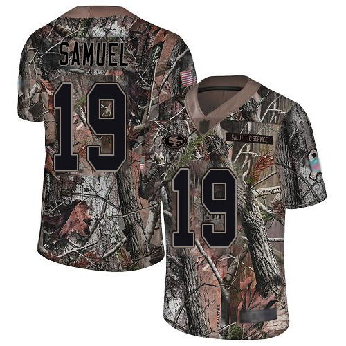 49ers #19 Deebo Samuel Camo Youth Stitched Limited Rush Realtree Jersey