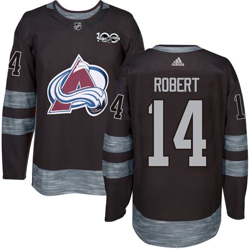 Adidas Colorado Avalanche #14 Rene Robert Black 1917-2017 100th Anniversary Stitched Jersey Men's