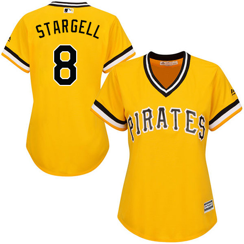 Pittsburgh Pirates #8 Willie Stargell Gold Alternate Women's Stitched Jersey Womens