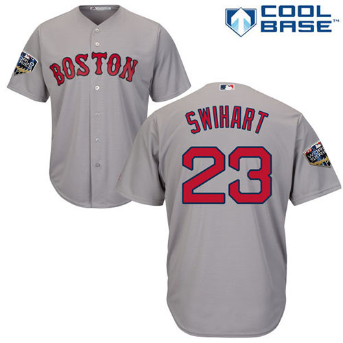 Boston Red Sox #23 Blake Swihart Grey Cool Base 2018 World Series Stitched Youth Jersey Youth
