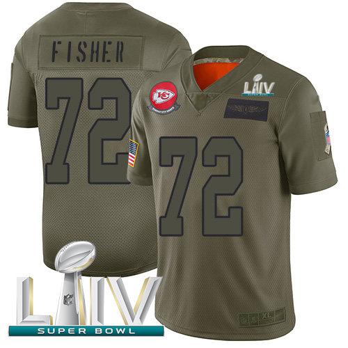 Kansas City Chiefs #72 Eric Fisher Camo Super Bowl LIV 2020 Youth Stitched Limited 2019 Salute To Service Jersey Youth