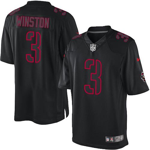 Tampa Bay Buccaneers #3 Jameis Winston Black Men's Stitched Impact Limited Jersey Men's