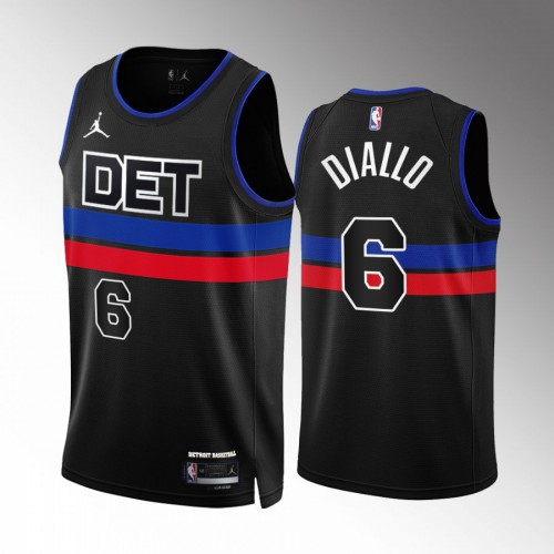 Detroit Detroit Pistons #6 Hamidou Diallo Mens Black 2022-23 Statement Edition Jersey Mens