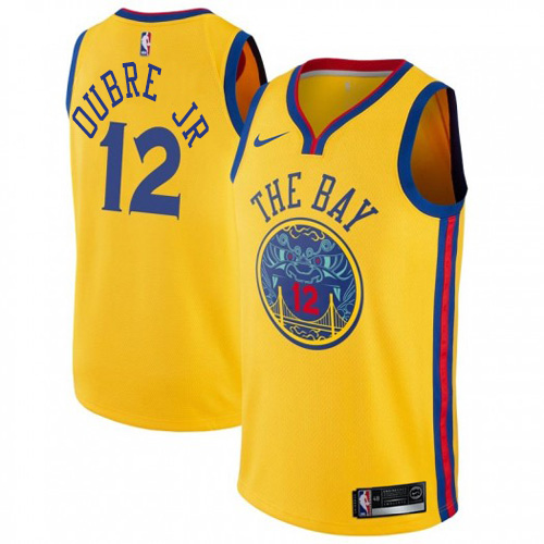 Golden State Warriors #12 Kelly Oubre Jr Gold Youth Swingman City Edition Jersey Youth
