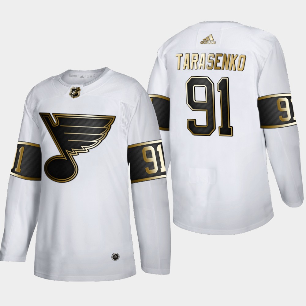St. Louis Blues #91 Vladimir Tarasenko Men's Adidas White Golden Edition Limited Stitched Jersey