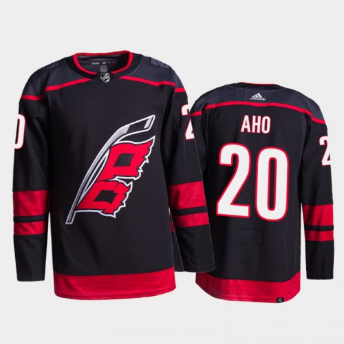 Adidas Carolina Hurricanes #20 Sebastian Aho Men's 2021-22 Alternate Authentic Jersey - Black Men's