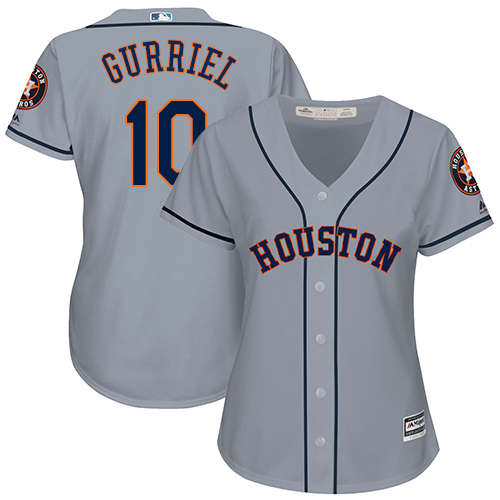 Houston Astros #10 Yuli Gurriel Grey Road Women's Stitched Jersey Womens