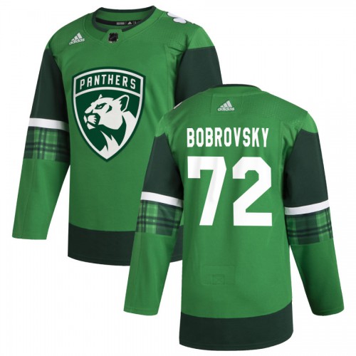 Florida Florida Panthers #72 Sergei Bobrovsky Men's Adidas 2020 St. Patrick's Day Stitched Jersey Green.jpg.jpg Men's