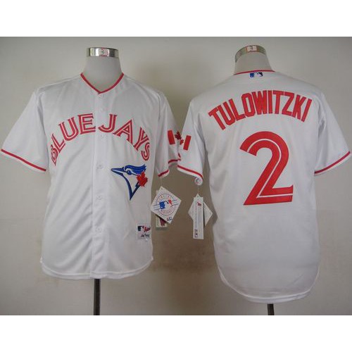 Toronto Blue Jays #2 Troy Tulowitzki White 2015 Canada Day Stitched Jersey Men's