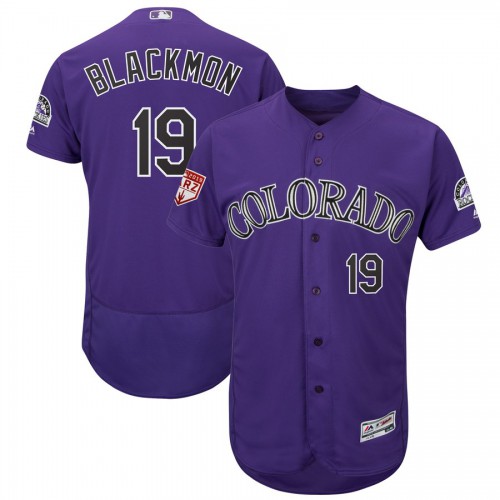Colorado Rockies #19 Charlie Blackmon Purple 2019 Spring Training Flex Base Stitched Jersey Men's