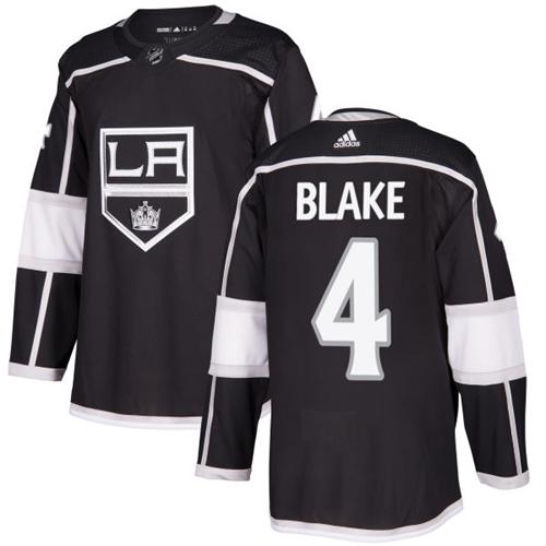Adidas Los Angeles Kings #4 Rob Blake Black Home Authentic Stitched Youth Jersey Youth