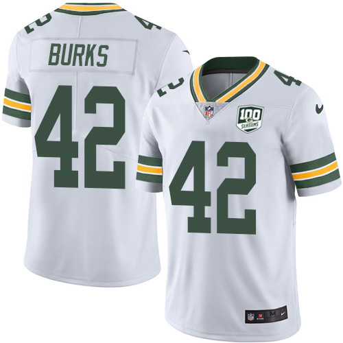 Green Bay Packers #42 Oren Burks White Youth 100th Season Stitched Vapor Untouchable Limited Jersey Youth