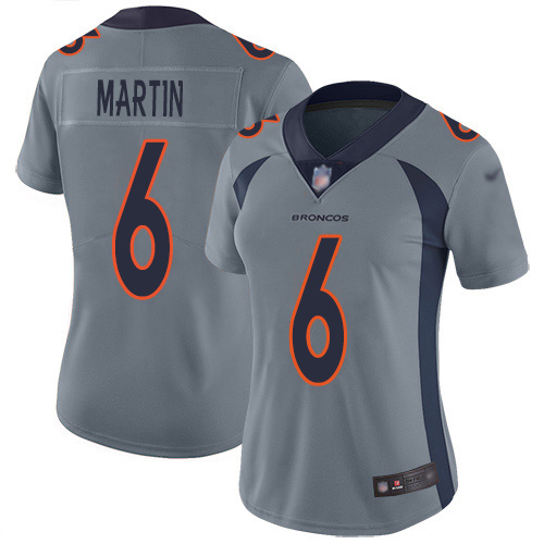 Denver Broncos #6 Sam Martin Gray Women's Stitched Limited Inverted Legend Jersey Womens