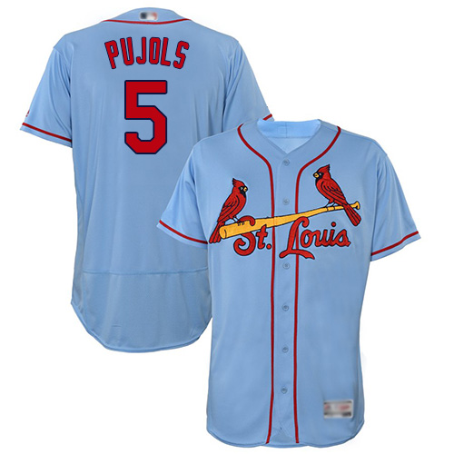 St.Louis Cardinals #5 Albert Pujols Light Blue Flexbase Authentic Collection Stitched Jersey Men's