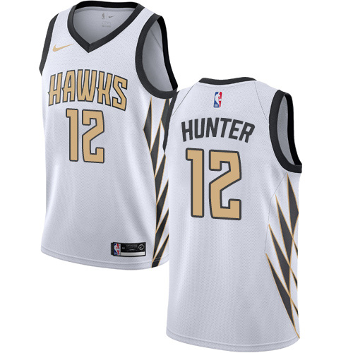 Atlanta Hawks #12 DeAndre Hunter White Swingman City Edition 2018/19 Jersey Mens