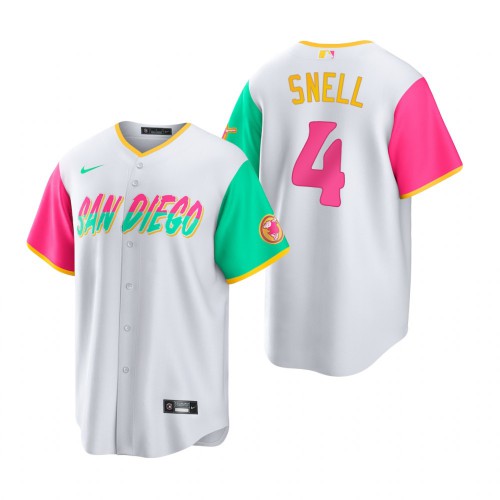 San Diego San Diego Padres #4 Blake Snell 2022 City Connect Men's Games Jersey - White Men's