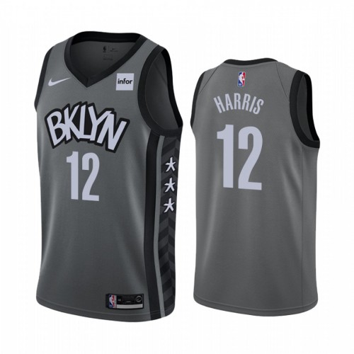 Brooklyn Nets #12 Joe Harris Gray Swingman Statement Edition Jersey Mens