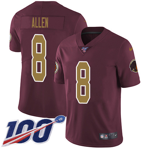 Washington Commanders #8 Kyle Allen Burgundy Red Alternate Youth Stitched 100th Season Vapor Untouchable Limited Jersey Youth