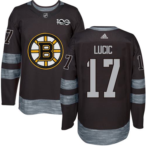 Adidas Boston Bruins #17 Milan Lucic Black 1917-2017 100th Anniversary Stitched Jersey Men's