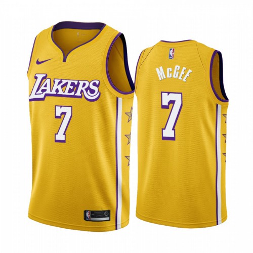 Los Angeles Lakers #7 Javale Mcgee Mens Unveil 2019-20 City Edition Swingman Jersey Yellow Mens