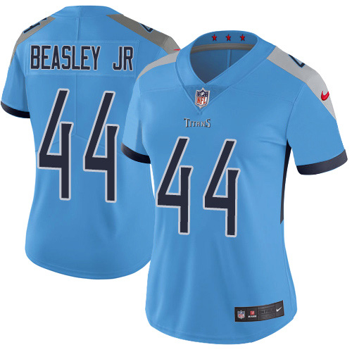 Tennessee Titans #44 Vic Beasley Jr Light Blue Alternate Women's Stitched Vapor Untouchable Limited Jersey Womens