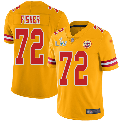 Kansas City Chiefs #72 Eric Fisher Gold Men's Super Bowl LV Bound Stitched Limited Inverted Legend Jersey Men's