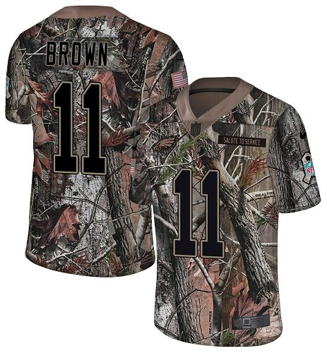 Eagles #11 A.J. Brown Camo Men's Stitched Limited Rush Realtree Jersey